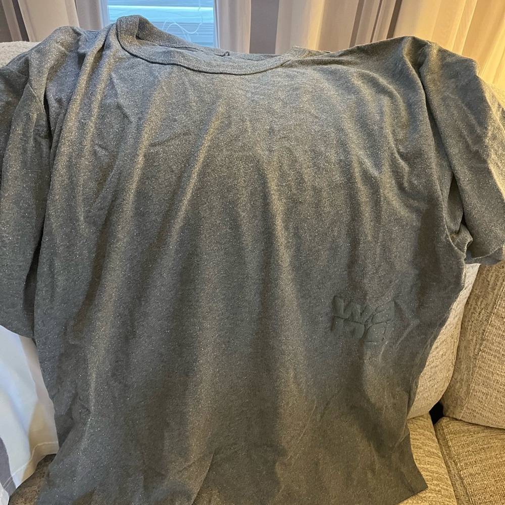 Alexander Wang Charcoal Glitter Short Sleeve Tee - L
